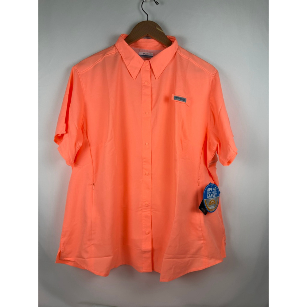 Women's Columbia Tamiami II SS Shirt Orange Size 2X
